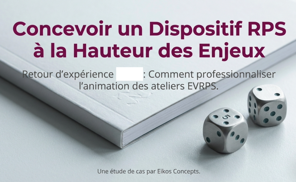 Visuel Eikos Concepts sur la conception d’un dispositif pédagogique RPS à partir du besoin réel plutôt que du jeu.