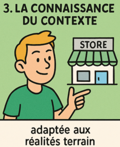 Illustration de la connaissance du contexte terrain, troisième dimension d’une formation efficace.