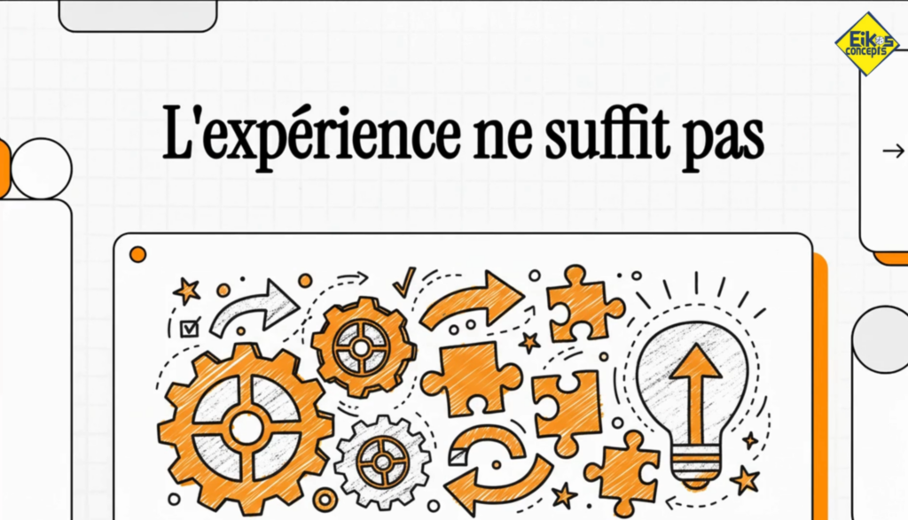 Visuel Eikos Concepts indiquant que l’expérience ne suffit pas pour réussir les changements.